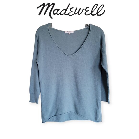 Madewell Spindrift Waffle Knit V-Neck Top XXS - Picture 1 of 9